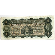 AUSTRALIA 1927 . ONE POUND BANKNOTE . RIDDLE/HEATHERSHAW